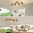 Kimjo LED Deckenstrahler 4 Flammig - LED Deckenleuchte E14 4 Flammig Schwarz Deckenlampe Holz - Schlafzimmer Deckenleuchte Küche Lampe Decke Wohnzimmerlampe - Spotleuchte Nein Leuchtmittel