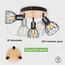 Kimjo Led Deckenstrahler 3 Flammig Rund Holz Schwenkbar - Deckenlampe Strahler Deckenleuchte E14 3 Flammig Schwarz - Spotleuchte Wand Küche Lampe Wohnzimmer Deckenspot Schlafzimmer Nein Leuchtmittel