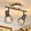Kimjo Spot-Lampenfassungen – industrielle 2-Wege-drehbare LED-Deckenleuchte – schwarzes Holz Küche & Wohnzimmer E14 Deckenleuchten (ohne Leuchtmittel)