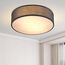 Monzana® Deckenlampe Stoff Wohnzimmer Schlafzimmer E27 Grau 38cm Rund 2-Flammig 40W Lampe Flur Küche Deckenstrahler Deckenleuchte Stoffdeckenlampe