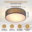 Monzana® Deckenlampe Stoff Wohnzimmer Schlafzimmer E27 Grau 38cm Rund 2-Flammig 40W Lampe Flur Küche Deckenstrahler Deckenleuchte Stoffdeckenlampe