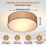 Monzana® Deckenlampe Stoff Wohnzimmer Schlafzimmer E27 Taupe 38cm Rund 2-Flammig 40W Lampe Flur Küche Deckenstrahler Deckenleuchte Stoffdeckenlampe