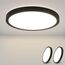 ZMH Deckenlampe LED Deckenleuchte Flach - 2ER Badezimmerlampe 18W Neutralweiß Ø23cm Badezimmer Deckenbeleuchtung Schlafzimmerlampe IP44 Wasserdicht Badlampe Rund Flurlampe Schwarz für Bad Schlafzimmer