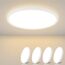 ZMH Deckenlampe LED Deckenleuchte Flach - 4ER Schlafzimmerlampe Ø23cm Küchenlampe 18W Schlafzimmer Deckenbeleuchtung Badezimmerlampe IP44 Badlampe Rund Flurlampe Warmweiß für Badezimmer Küche Flur