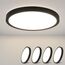 ZMH Deckenlampe LED Deckenleuchte Flach - 4ER Badezimmerlampe 18W Neutralweiß Ø23cm Badezimmer Deckenbeleuchtung Schlafzimmerlampe IP44 Wasserdicht Badlampe Rund Flurlampe Schwarz für Bad Schlafzimmer