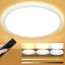 Deckenlampe Led Deckenleuchte Dimmbar mit Fernbedienung - 24W 2400LM Ø30cm H2.4cm Rund Flach LED Panel Decke Lampe für Schlafzimmer Badezimmer Küche Wohnzimmer Kinderzimmer 3000K-6500K IP44 Ultra Dünn