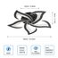 Comely Deckenlampe, LED Deckenleuchte 60W 6750lm, Kaltes Weiß 6500K Moderne Blütenblatt Design Deckenlampe für Wohnzimmer Küche Schlafzimmer Esszimmer, Dia 60cm,Schwarz