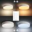 Philips Hue White Ambiance Enrave Deckenleuchte S (1.220 lm) inkl. Dimmschalter, dimmbare Deckenlampe für das Hue Lichtsystem mit allen Weißtönen, smarte Lichtsteuerung über Sprache und App, weiß