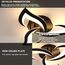 Comely Deckenlampe LED Wohnzimmer, 58cm 36W 4000LM LED Lampen Deckenleuchte, Moderne Blütenblatt Design Lampen für Wohnzimmer Küche Schlafzimmer Esszimmer, 3000K Warmweißes Licht, Schwarz