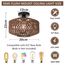 Rayofly Dunkel Braun Rattan Deckenlampe, Boho Deckenleuchte Mit Lampenschirm, Vintage Bambus Lampe, Rustikal Leuchte für Wohnzimmer, Korb Lampe für Schlafzimmer, Küche, Flur