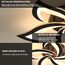 Comely Deckenlampe LED Wohnzimmer, 60cm 60W 6750LM LED Lampen Deckenleuchte, Moderne Blütenblatt Design Lampen für Wohnzimmer Küche Schlafzimmer Esszimmer, 3000K Warmweißes Licht, Schwarz