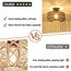 Rayofly Dunkel Braun Rattan Deckenlampe, Boho Deckenleuchte Mit Lampenschirm, Vintage Bambus Lampe, Rustikal Leuchte für Wohnzimmer, Korb Lampe für Schlafzimmer, Küche, Flur
