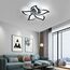 Comely Deckenlampe, LED Deckenleuchte 60W 6750lm, Kaltes Weiß 6500K Moderne Blütenblatt Design Deckenlampe für Wohnzimmer Küche Schlafzimmer Esszimmer, Dia 60cm,Schwarz