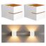 SSC-LUXon KOURA 2er Set Wandlampe Innen weiß gold mit Lichtspalt - moderne Wandbeleuchtung Up Down Retro Design mit 1x G9 Fassung