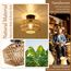 Rayofly Deckenleuchte aus Rattan Pendelleuchte Boho mit Rattanschirm im Vintage Stil Bambus, Rustic Deckenleuchte aus Rattan, für Wohnzimmer, Schlafzimmer, Küche, Flur