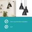 EGLO Pendellampe Priddy, 3 flammige Vintage Pendelleuchte im Industrial Design, Retro Hängelampe aus Stahl, Farbe: Schwarz, weiß, Fassung: E27