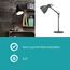 EGLO Tischlampe Priddy, 1 flammige Vintage Tischleuchte im Industrial Design, Retro Lampe, Nachttischlampe aus Stahl, Farbe: Schwarz, weiß, Fassung: E27, inkl. Schalter