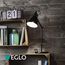 EGLO Tischlampe Priddy, 1 flammige Vintage Tischleuchte im Industrial Design, Retro Lampe, Nachttischlampe aus Stahl, Farbe: Schwarz, weiß, Fassung: E27, inkl. Schalter