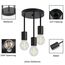 CBJKTX Deckenleuchte Vintage Deckenlampe Schwarz - Hängend 3 Flammig Deckenstrahler E27 mit 3 Spots Kronleuchter Industrial Deckenspots für Esszimmer Küche Flur Wohnzimmer Bar ohne Leuchtmittel