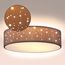 MONZANA® Deckenlampe Sternenhimmel Wohnzimmer Schlafzimmer E27 Taupe Rund 38cm Stoffschirm 2-Flammig 40W Küche Lampe Deckenleuchte Stoffdeckenlampe