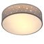 MONZANA® Deckenlampe Sternenhimmel Wohnzimmer Schlafzimmer E27 Grau Rund 30cm Stoffschirm 1-Flammig 40W Küche Lampe Deckenleuchte Stoffdeckenlampe