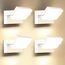 ledmo 4 Pack 60W Aussen Wandleuchten LED 5000 Lumen Weiß wandlampen Außen mit 360° Schwenkbar LED Panel Außenlampen Warmweiß 3000K Wasserdicht IP65 für Terrasse Eingang Garten