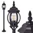 HOFSTEIN Außenstehleuchte Lentua, Außenwegeleuchte aus Metall/Kunststoff in Schwarz-matt/Klar, Wegeleuchte im Antik/Retro/Vintage-Design für Garten, Außenbereich, Hof, 120 cm, E27, IP44,