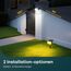 Linkind solarlampen 2 in 1 Solar Strahler Außen mit Bewegungsmelder 3000K & 6500K, 60-LEDs Außen Gartenstrahler mit Dauerlicht und Lade-anzeige, IP67 Wasserdicht Solar Wegelampen 8M/120°, 3 Stück