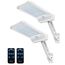 COLBOR Solarlampen für Außen mit Bewegungsmelder, 56LED Wandleuchte Aussen Solar mit Fernbedienung 3 Modi IP65 Wasserdicht 6500K 2200mAh 2Pcs Solarleuchte Weiß, Solarlampen-Außen-Solar-LED-Strahler