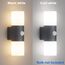 Klighten Wandleuchten E27 Außen/Innen 2 flammig, Up and Down Außenlampe, Anthrazit Außenleuchte mit Bewegungsmelder, IP54 Aussenlampe, Aluminium Wandlampe für Eingang Terrass, ohne Leuchtmittel