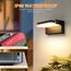 Kingwen 4 Stück LED Wandleuchte Aussen Warmweiß 40W Außenwandleuchte mit 360° Schwenkbar Panel 3000K LED Außenwandleuchte Modern 3000LM LED Strahler Wasserdicht IP65 Wandleuchten Schwarz