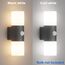 Klighten Wandleuchten E27 Außen/Innen 2 flammig, Dunkelgrau Außenlampe mit Bewegungsmelder, Up and Down Außenleuchte IP54 Aussenlampe, Aluminium Modern Wandlampe für Eingang Terrass, ohne Leuchtmittel