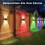 IIRARA wandleuchte solar außen solar wandleuchte aussen solarlampen Nach Oben und Unten Beleuchtet 4 LEDs IP67 Wasserdichte Solarleuchte für Garten Balkon Terrasse Treppen RGB 2er