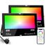 HEKEE RGB Led Strahler Außen, Farbwechsel 80W, DIY-Blitzmodus, RGB Led Fluter, Timer, Bluetooth IP66 wasserdicht