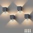 Klighten 4Pack LED Wandleuchte mit Bewegungsmelder Innen/Außen 3000K Außenlampe mit Bewegungsmelder Wandlampe Einstellbar Abstrahlwinkel, mit Austauschbarer G9 LED Lampe (Anthrazit)