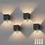 Klighten 4 Pack LED Wandleuchte mit Bewegungsmelder Innen/Außen 3000K Außenlampe mit Bewegungsmelder Wandlampe Einstellbar Abstrahlwinkel, mit Austauschbarer G9 LED Lampe (Schwarz)