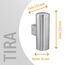 SSC-LUXon TIRA LED Wandlampe Up Down Außen 230V - mit 2x GU10 LED Strahler 3W neutralweiß - Aussenwandlampe Edelstahl IP44