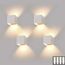 Klighten 4 Pack Wandleuchte Aussen/Innen Modern Up Down Design, 9W Wandlampe Mit Einer Ersetzbaren G9 Birne, Wasserdichte IP54 Außenwandleuchten Warmweiß 3000K, Weiß