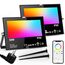 LED Strahler Außen RGB 50W Flutlicht Dimmbar Bunt & Kaltweiß, Smart Bluetooth APP Steuerung Flutlichtstrahler, IP66 Wasserdicht Aussenstrahler, Fluter für Aussen Innen Garten Hinterhof, Garage-2 Stk