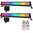 MEIHUA 42W RGB Strahler Außen 10 Farben 6 Helligkeit 30 Modi IP66 Wasserdicht Wallwasher LED Bar Lichteffekte mit Fernbedienung Partylicht für DJ Home Bühnenlichter Weihnachten Halloween 2 Pack