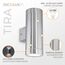 SSC-LUXon TIRA LED Wandlampe Up Down Außen 230V - mit 2x GU10 LED Strahler 3W neutralweiß - Aussenwandlampe Edelstahl IP44