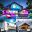 RGB LED Strahler Außen 50W Fluter Innen Außen, Flutlicht Dimmbar Bunt & Kaltweiß, Smart Bluetooth APP Steuerung Flutlichtstrahler, IP66 Wasserdicht LED Aussenstrahler, Garten Stimmungslichter