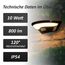max K O M F O R T LED Aussenleuchte mit Bewegungsmelder Wand-leuchte Wandlampe Flurleuchte Fluter 10W schwarz modern IP54 SETA