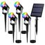T-SUNUS Gartenstrahler Solar RGB, Solarlampen für Außen Garten mehrfarbig mit 6 RGB Farbwechsel 2 Farbmodi, IP65 Wasserdicht Solarstrahler für Baum Hof Gehweg