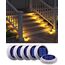 YiLaie Solarleuchten für Außen, Solarlampen für Außen garten 360° LED Solar Treppe Licht IP68 Wasserdicht mit Auto On/Off Solar Weg Licht, Warmes Weiß 2700K, 6 Stück