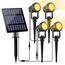 NATPOW Gartenstrahler Solar, Solar Gartenleuchte LED Solarstrahler Solarlampen für garten Außen, IP65 Wasserdicht, 2 Helligkeitsstufe, 3000K Dusk to Dawn Gartenbeleuchtung für Bäume,Gartenweg(4 in 1)