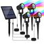 NATPOW Solarstrahler für Außen Garten, RGB Gartenstrahler Solar IP65 Wasserdicht Farbwechsel Gartenbeleuchtung Gartenlampe Dusk to Dawn Solar Gartenleuchte für Bäume Terrasse(4 in 1)