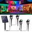 NATPOW Solarstrahler für Außen Garten, RGB Gartenstrahler Solar IP65 Wasserdicht Farbwechsel Gartenbeleuchtung Gartenlampe Dusk to Dawn Solar Gartenleuchte für Bäume Terrasse(4 in 1)