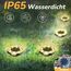 FLOWood 10 Stück Solar Bodenleuchten Aussen, Warmweiß Solarleuchten für Garten Außen mit 8 LEDs, Wasserdicht Led Solar Gartenleuchten, Solarlampen für Außen Garten Rasen Gehweg Patio Warmweiss