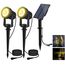 T-SUN Solar Gartenleuchte, 2 Stück Solarstrahler Solarlampen für garten, IP65 Wasserdicht LED Solarlampe mit 2 Helligkeitsstufe, 3 Meter Kabe,Auto-on/off für Bäume,Sträucher,Gartenweg(3000K Warmweiß)
